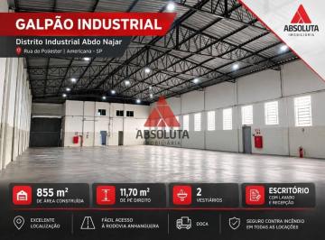 Comercial · 855m² · Galpão / Depósito / Armazém para alugar em Distrito Industrial Abdo Najar de 855.00m²