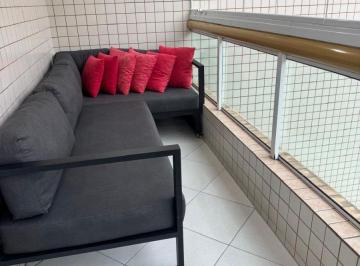 Apartamento · 75m² · 1 Quarto · 1 Vaga · Apartamento 1 quarto suíte vista mar mobiliado para alugar Aviação Praia Grande