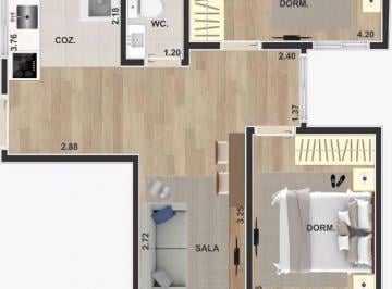 Apartamento · 60m² · 2 Quartos · Apartamento para venda em Jardim Brasília de 60.00m² com 2 Quartos