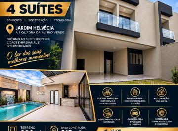 Casa de 4 quartos, Aparecida de Goiânia · Sobrado Alto Padrão com 4 Suítes, Aréa Gourmet, Piscina Aquecida, Alexa no Jardim Helvécia