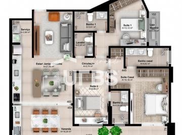 Apartamento · 120m² · 3 Quartos · Acqua Design 3 suítes Frente lago