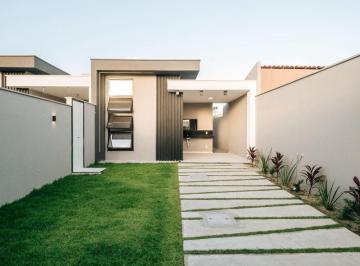 Casa de 3 quartos, Aquiraz · Casas Planas no Melhor do Aquiraz, 103m2, 3 Quartos, 2 Suítes, Lavabo, 100% Porcelanato, 2 Vagas.