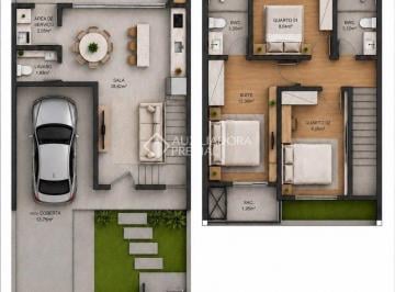 Casa · 110m² · 3 Quartos · 2 Vagas · Sobrado à Venda com 3 Dormitórios, Suíte, 110,19m² - R$670.000,00