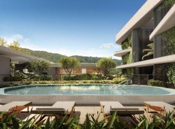 Piscina aquecida cercada de jardim (imagem ilustrativa) · Garden com 4 suítes, jardim e piscina privativos no Ená, Praia do Estaleiro