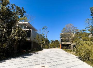 Boulevard interno entre as casas e a mata · Casa com 4 suítes e 455 m² em condomínio fechado na Praia do Estaleiro