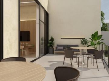 Terraço com mesa e estar ao ar livre (imagem ilustrativa) · Apartamento com suíte e 2 demi-suítes, 106 m² no Ravello, Fazendinha