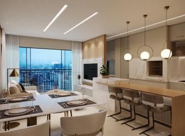 Living decorado com cozinha integrada (imagem ilustrativa) · Apartamento de 2 dormitórios com suíte no Skyview, Centro de Itajaí