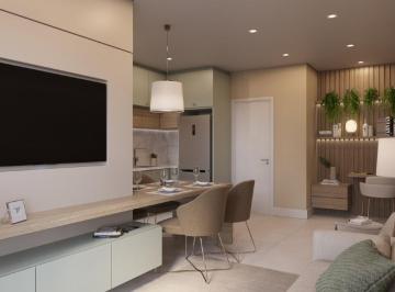 Living e jantar do apartamento decorado (imagem ilustrativa) · Apartamento de 3 dormitórios com 2 suítes no Skyview, Centro de Itajaí