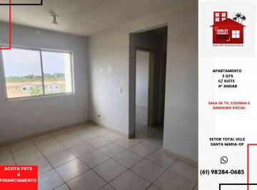 Apartamento de 2 quartos, Santa Maria · APARTAMENTO 2 QTS C/SUÍTE QD. 102 TOTAL VILLE SANTA MARIA-DF