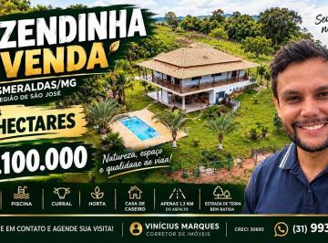 Rural · 150000m² · 4 Quartos · 20 Vagas · FAZENDINHA DE 15 HECTARES À VENDA EM ESMERALDAS – MG | REGIÃO DE SÃO JOSÉ