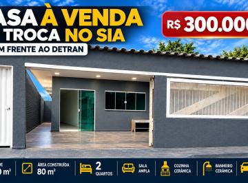 Casa de 2 quartos, Guará · Casa à Venda ou Troca no SIA em Frente ao Detran, 2 Quartos, Lote 200m², 80m² Construídos, R$300 Mil