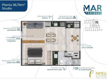 Apartamento · 45m² · 1 Quarto · 1 Vaga · Lançamento Na Praia Das Toninhas Em Ubatuba/sp!