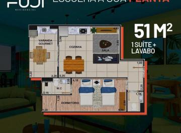 Apartamento · 51m² · 1 Quarto · 1 Vaga · Residencial Fuji, Praia Da Maranduba - Ubatuba/sp”.