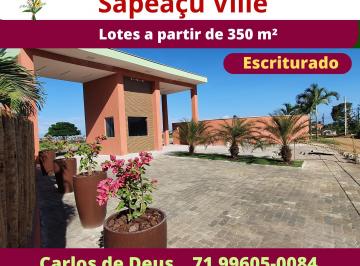 Terreno , Sapeaçu · Sapeaçu Ville, Lotes Escriturados a Partir de 350 m², Infra, Em Sapeaçu