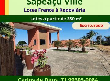 Terreno , Sapeaçu · Sapeaçu Ville,, Lotes 350 m², Escriturado, Com Infra, Frente Rodoviária Sapeaçu