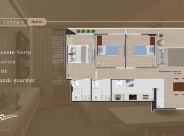 Apartamento · 85m² · 3 Quartos · 1 Vaga · Apartamento Vista Mar, 3 Quartos Em Intermares.