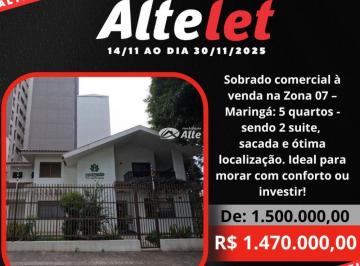Casa · 350m² · 5 Quartos · 6 Vagas · Venda | Sobrado, Com 5 Dormitórios Em Zona 07, Maringá