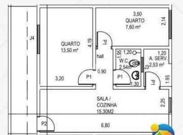 Casa · 46m² · 2 Quartos · 1 Vaga · Morro Nova Cintra Santos Casa 2 Dormitórios 1 Vaga Garagem