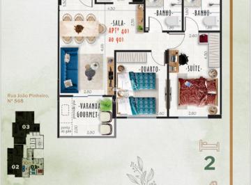 Apartamento · 66m² · 2 Quartos · 1 Vaga · Apartamento Com 2 Quartos À Venda, 66 m² por R$529.000 - Jardim Glória - Juiz D