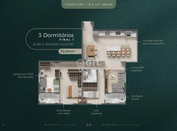 Apartamento · 93m² · 3 Quartos · 1 Vaga · Cobertura Em Loteamento Villa Branca, Jacareí/sp de 93 m² 3 Quartos À Venda por R$898.608