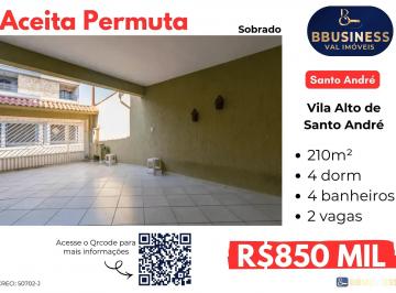 Casa · 210m² · 4 Quartos · 2 Vagas · Sobrado À Venda Com 4 Quartos, Sendo 1 Suíte - Vila Alto de Santo André, Santo André, Sp