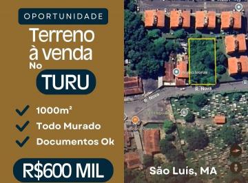 Terreno · 1000m² · Terreno de 1.000 m² À Venda  Rua Nova, À Poucos m Da São Luis Rei de França  Turu, São Luis m