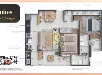 Apartamento · 80m² · 2 Quartos · 2 Vagas · Apartamento Em Barranco, Taubaté/sp de 80 m² 2 Quartos À Venda por R$537.000